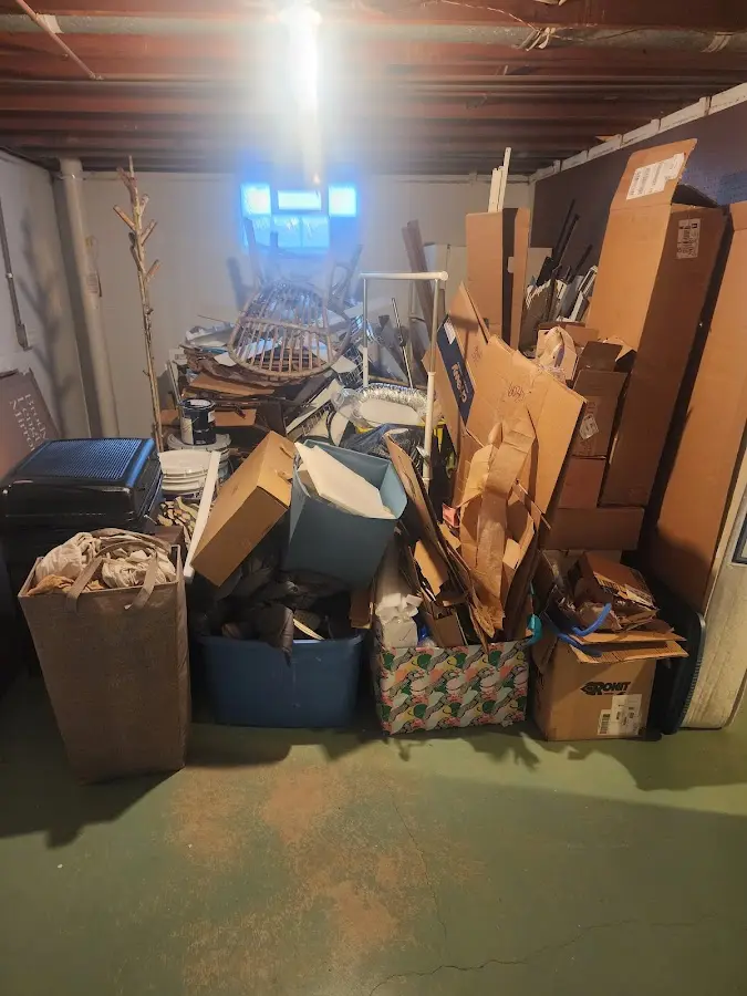 Roll-off dumpster container at job site for 2 Yard Dumpster Rental in Atlanta